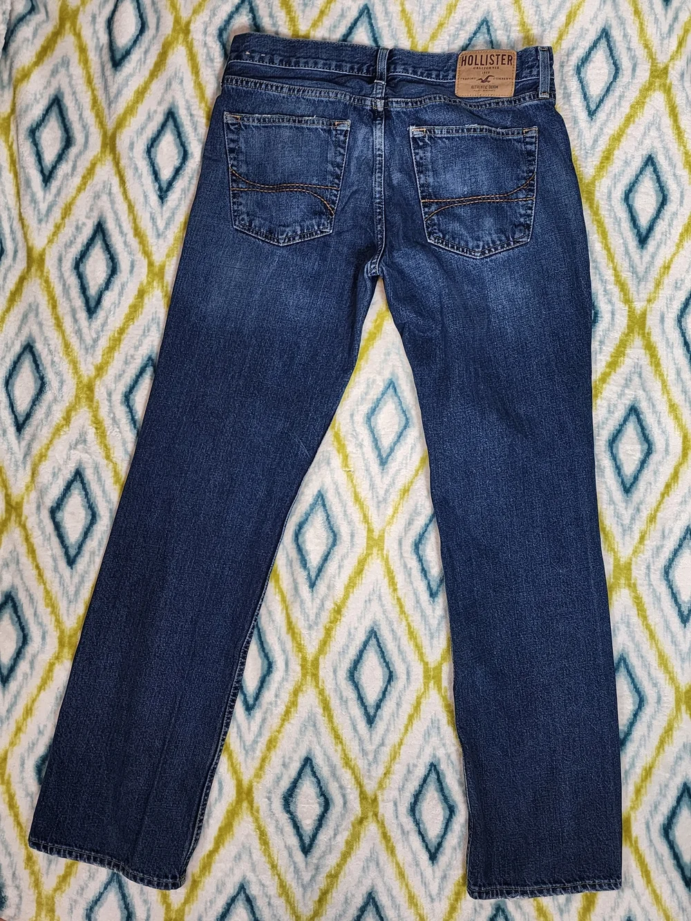 Hollister Men's Dark Blue Bootcut Jeans Y2K Size 32×32